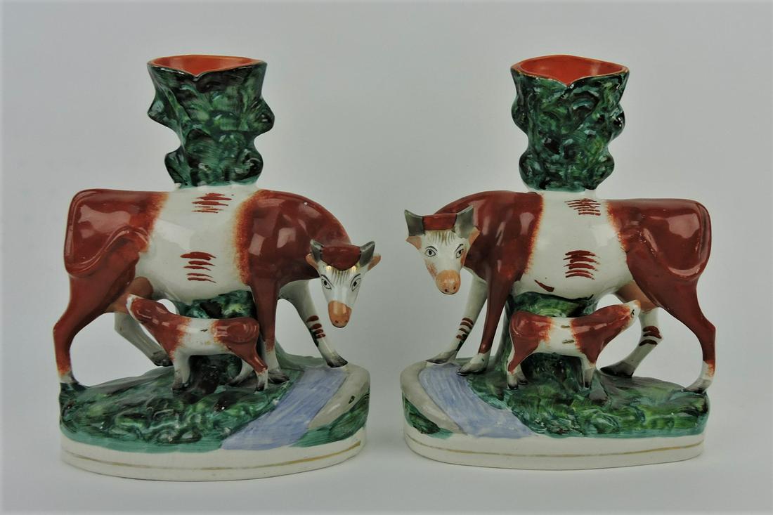 Staffordshire pair of cow with calf (1 of 1)