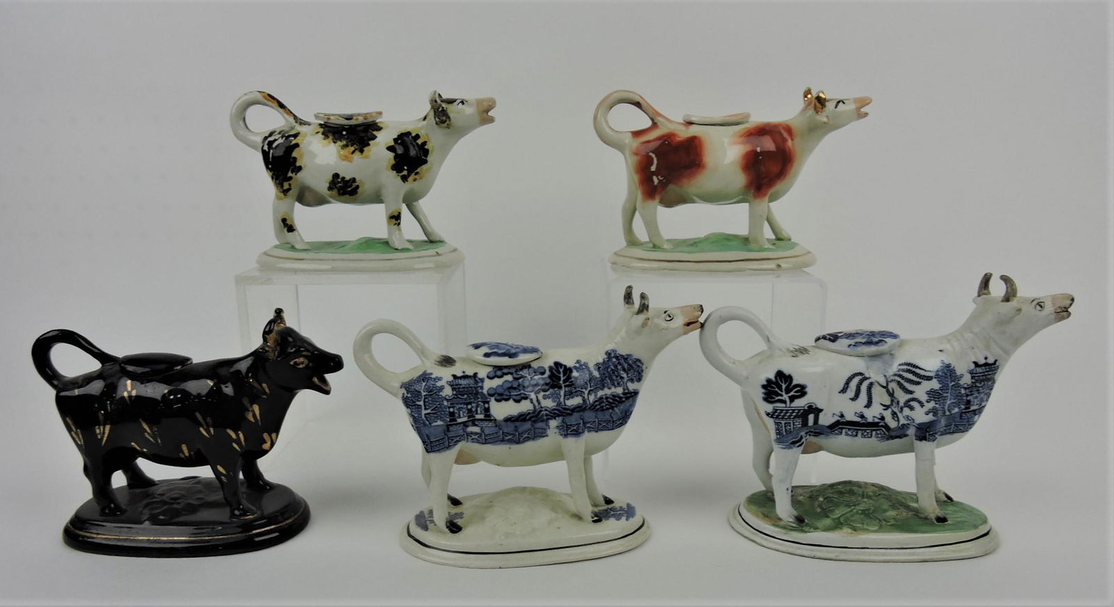 Staffordshire lot of 5 figural cow (1 of 1)