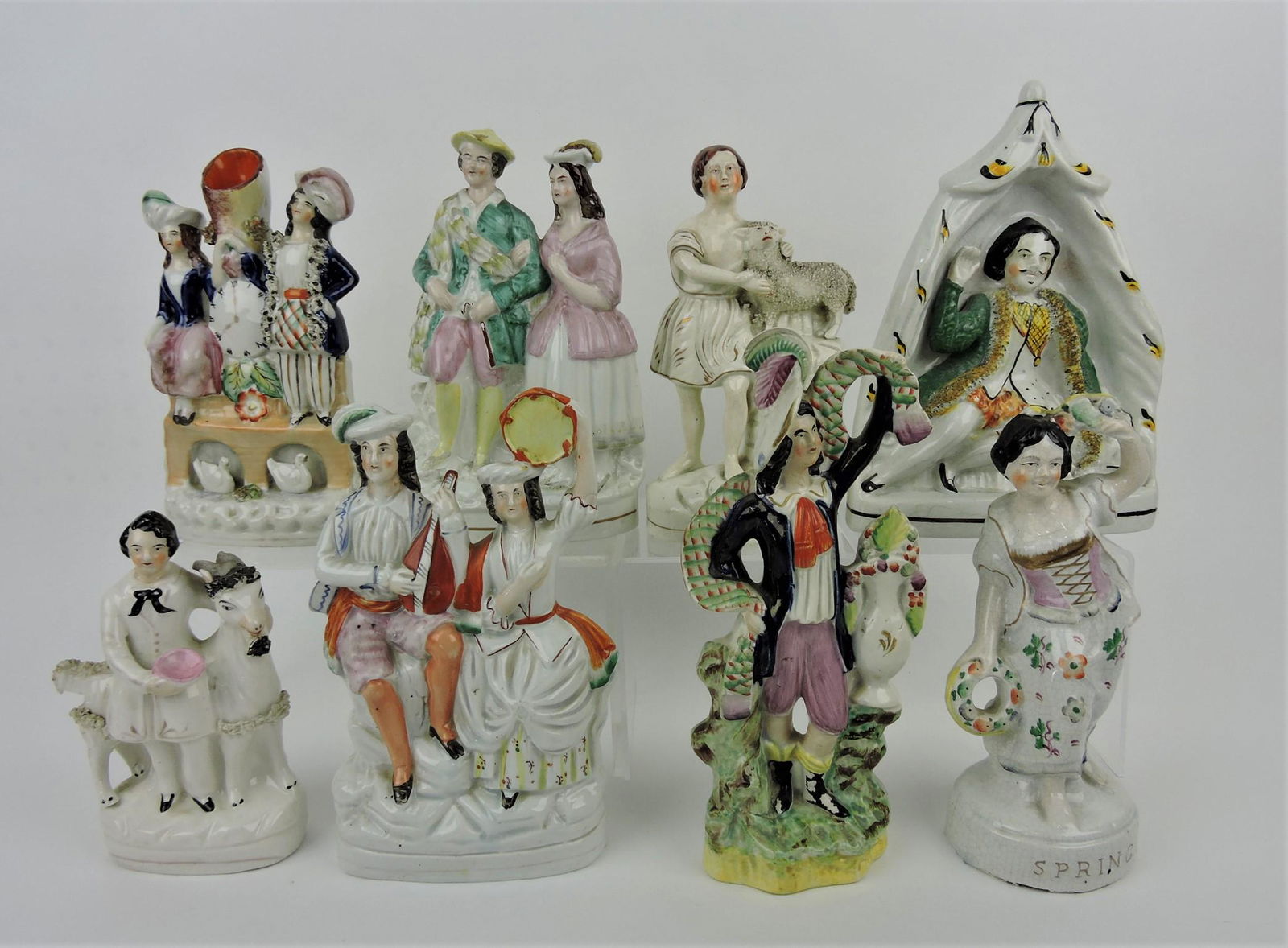 Staffordshire lot of 8 figures, 7 to 10" (1 of 1)