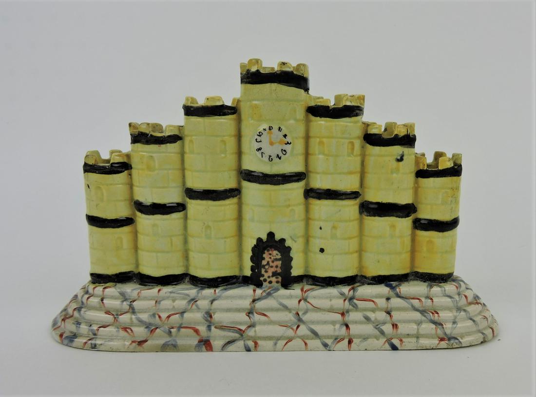 Staffordshire Pearlware castle spill: vase, 4 1/2"h, 8 1/4"w