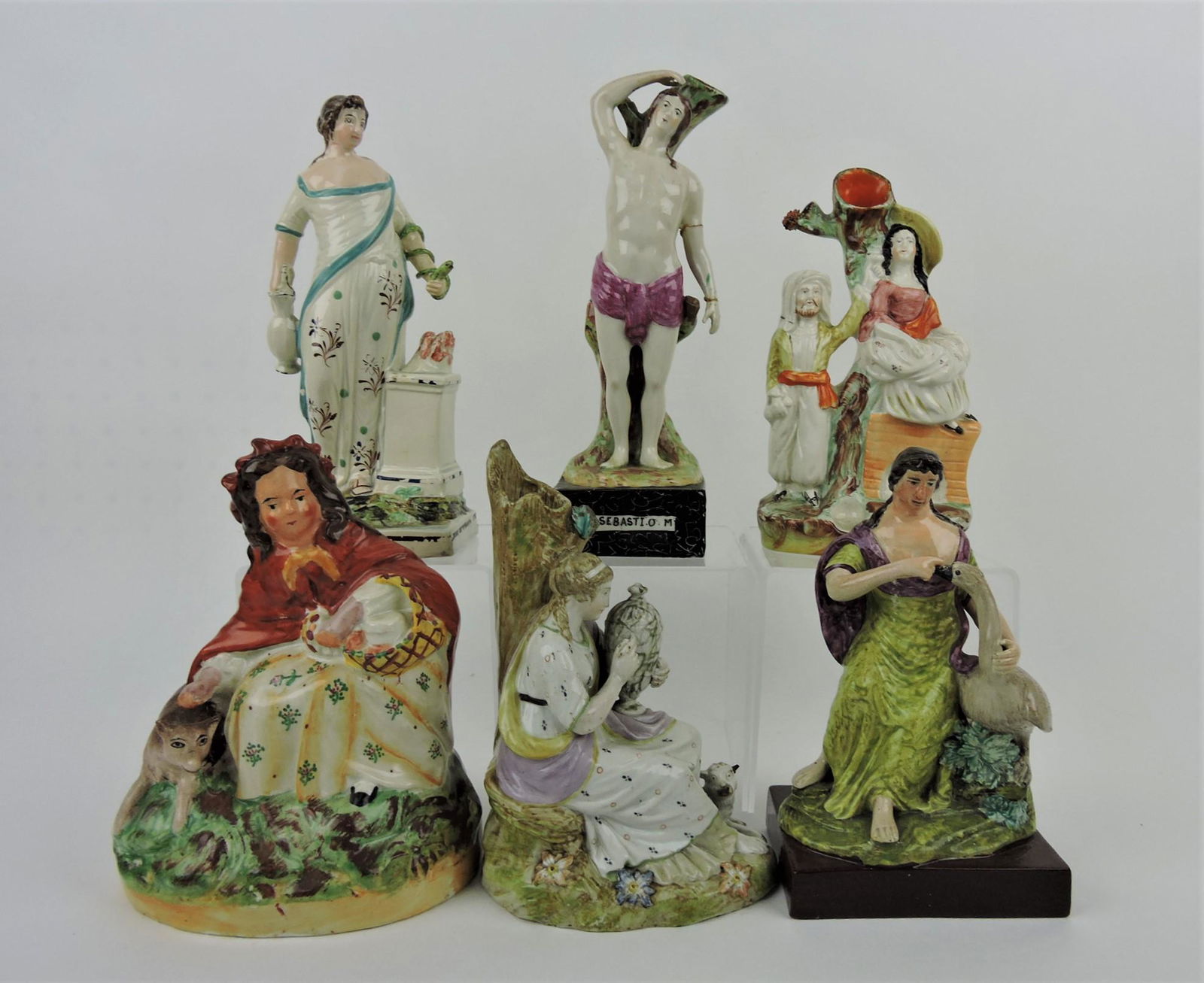 Staffordshire lot of 6 figures, 8 to 10", (1 of 1)