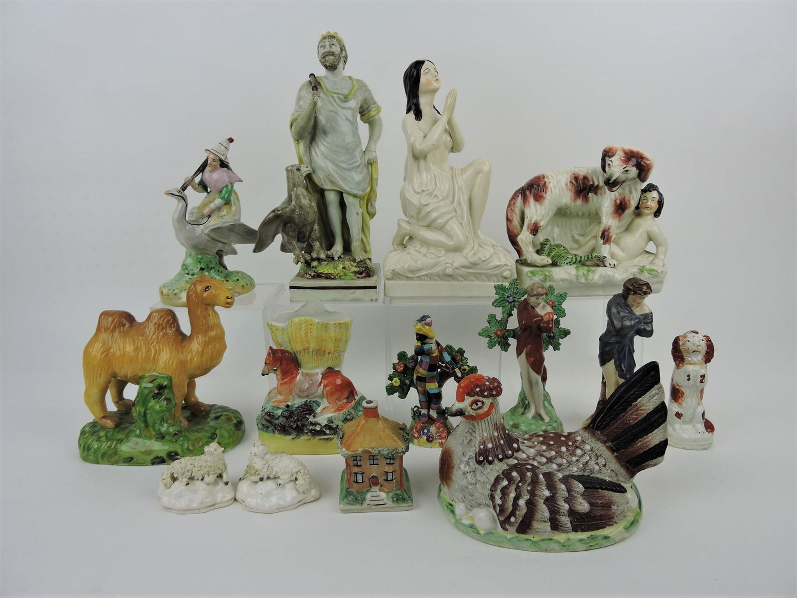 Staffordshire lot of 14 assorted items, (1 of 1)