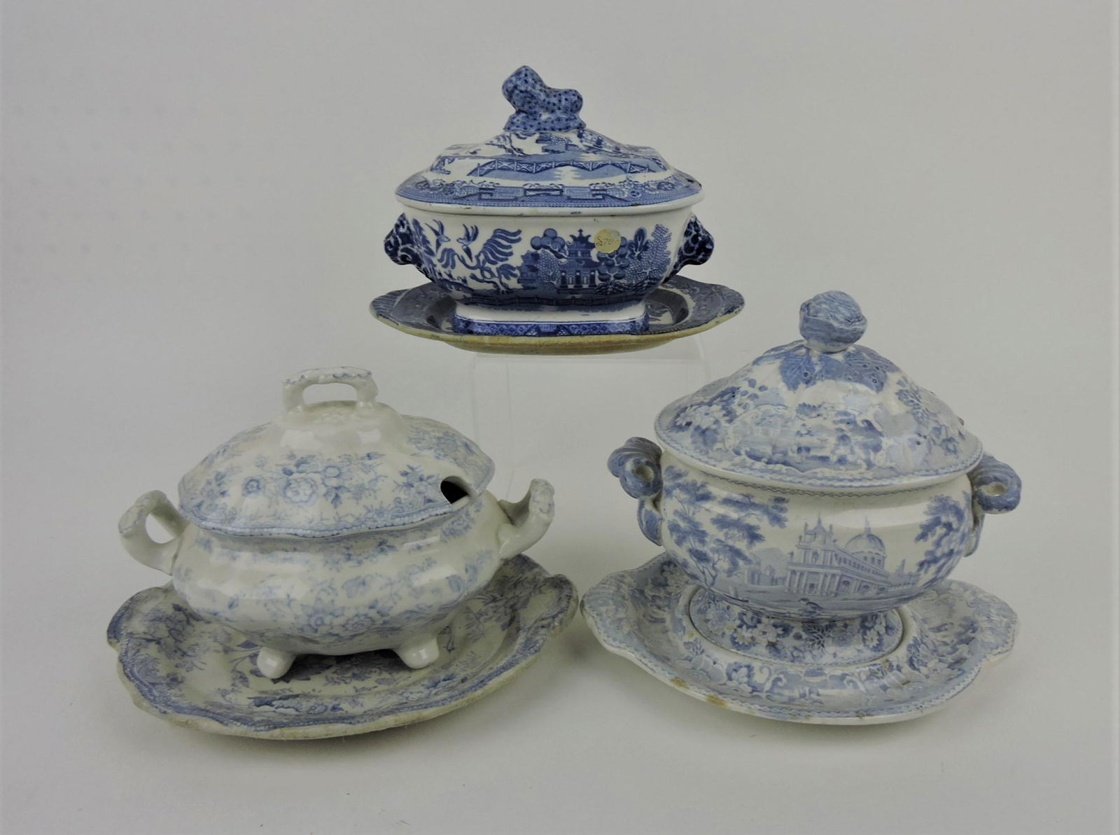 Blue and white transferware lot of 3 (1 of 1)
