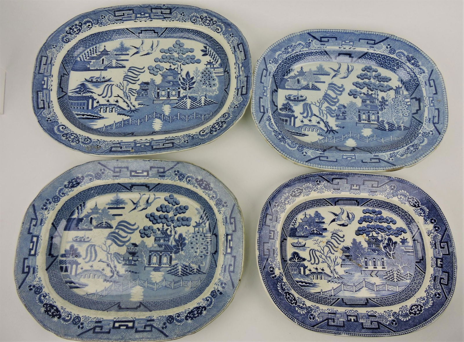 Blue and white transferware lot of 4 (1 of 1)