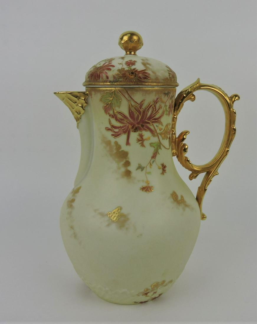 Haviland Limoge chocolate pot, 10 1/2": .
