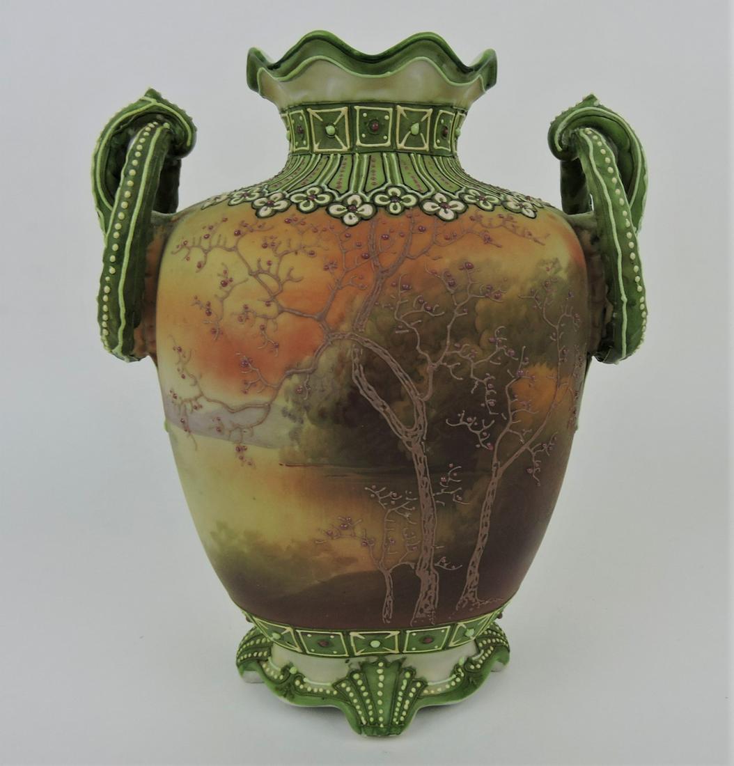 Nippon Galle pattern two handled vase, (1 of 2)