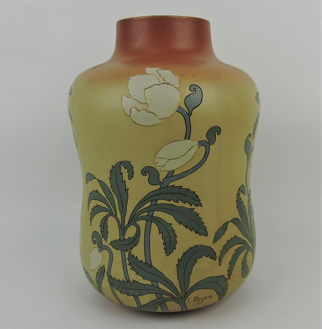 Mettlach rare monumental  vase with (1 of 3)