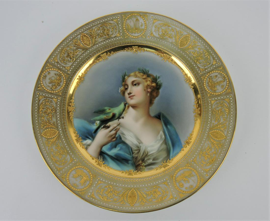 Royal Vienna beehive portrait plate, (1 of 1)