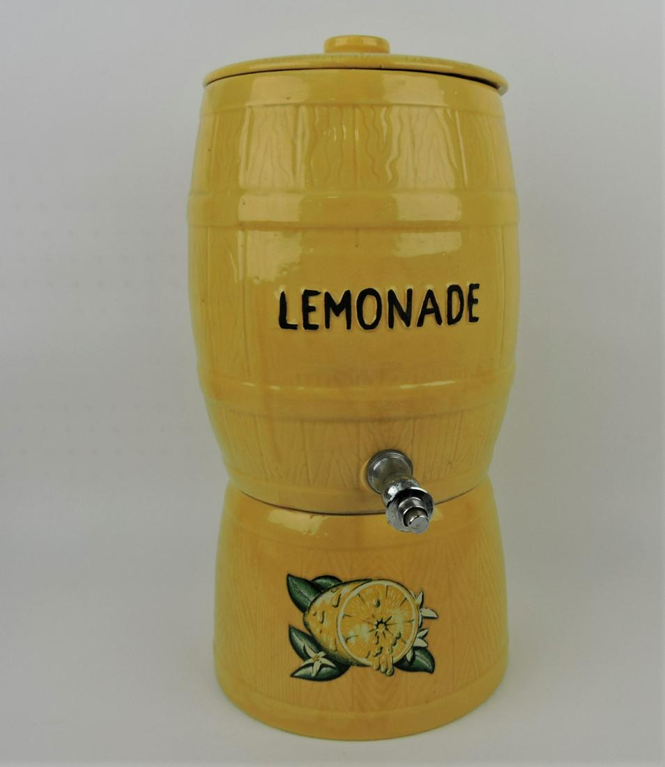 Yellow crockery lemonade dispenser (1 of 1)