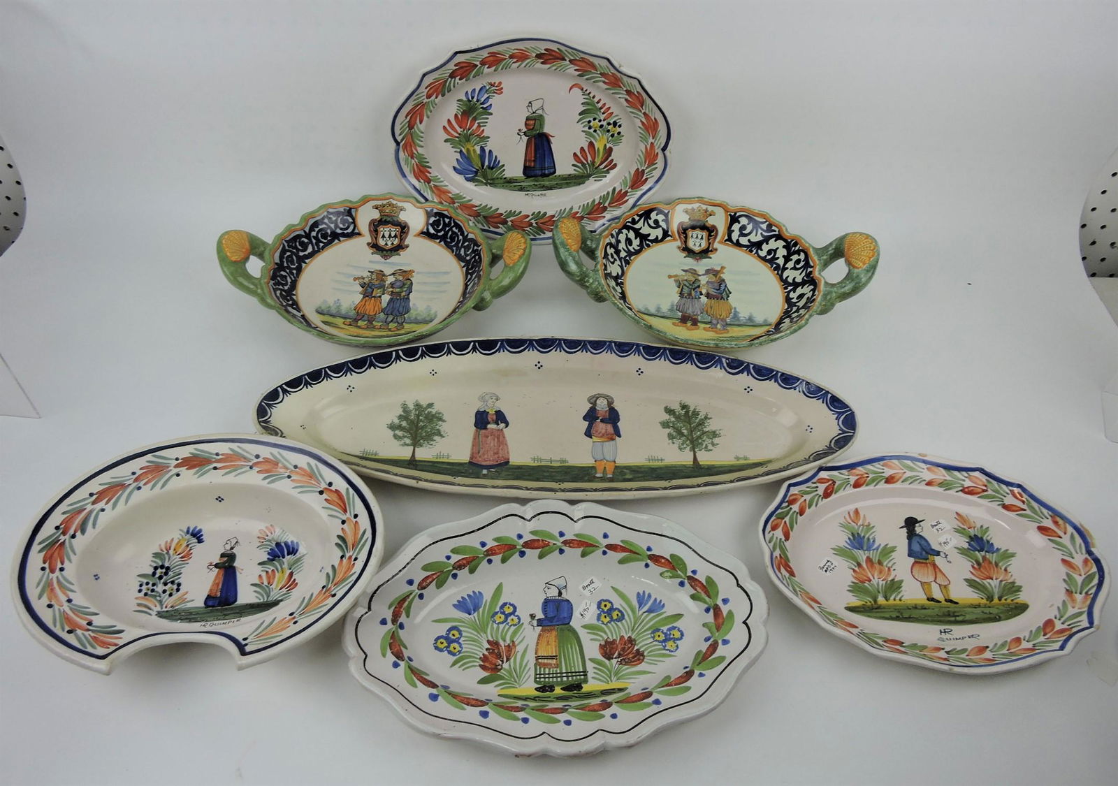 Quimper lot of  7 trays and servers, (1 of 1)
