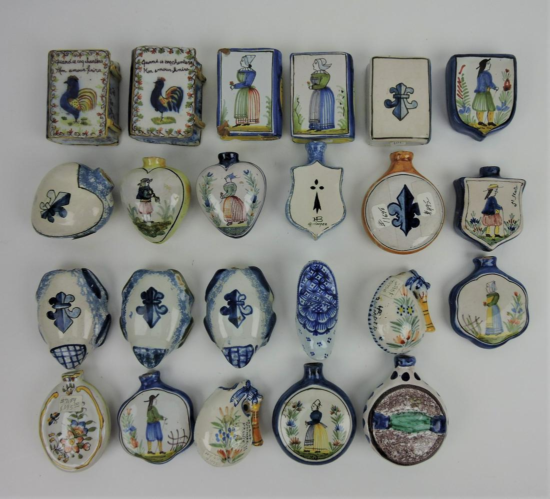 Quimper lot of 23 snuff bottles, various (1 of 1)