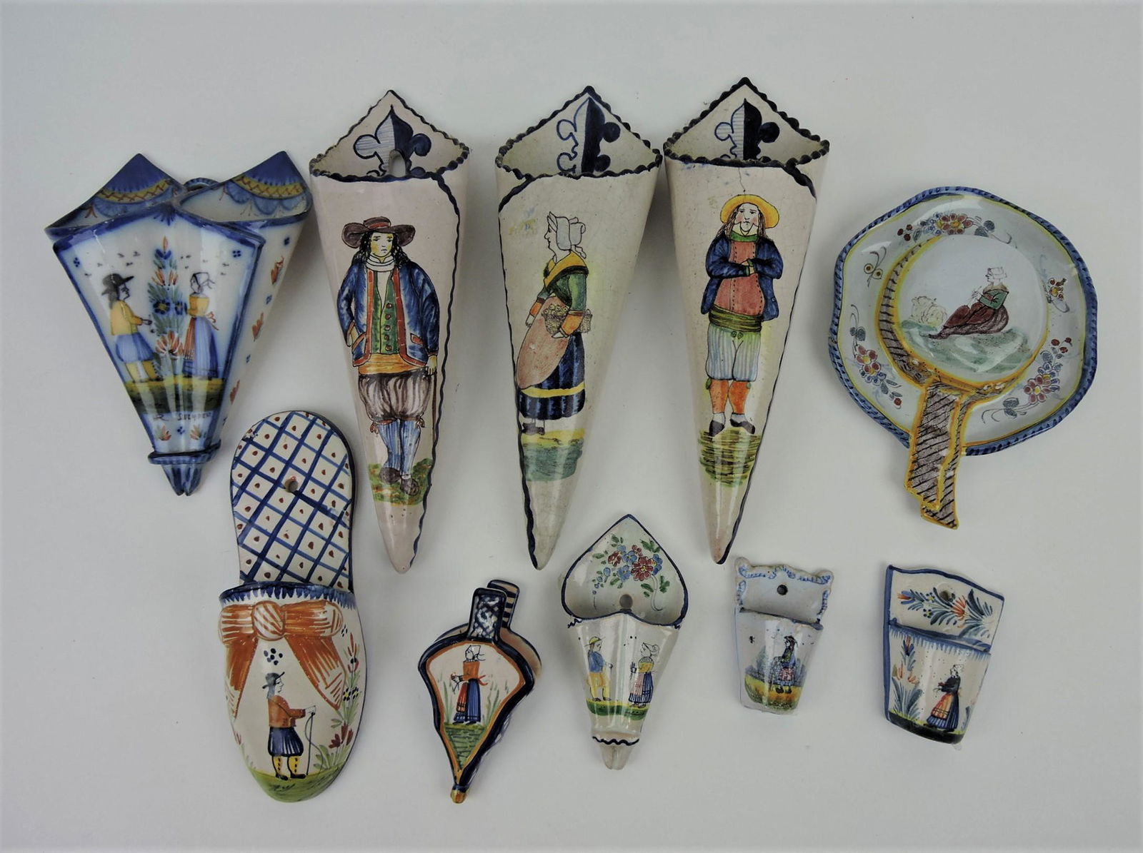 Quimper lot of 10 wall pockets and (1 of 1)