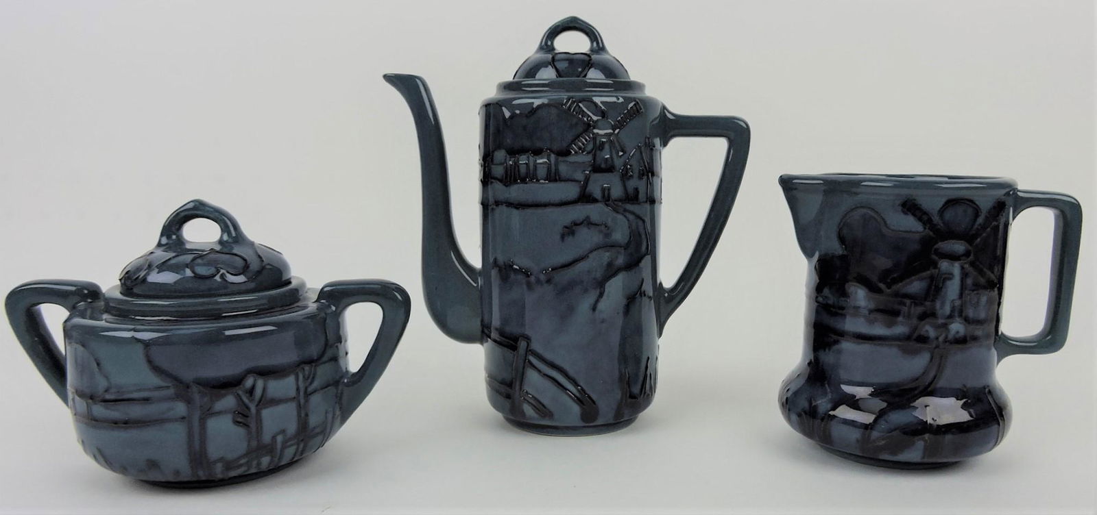 Rhead Faience 3 piece tea set, each (1 of 5)