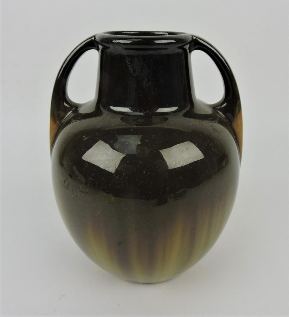 Fulper brown two handled vase, 8" (1 of 2)