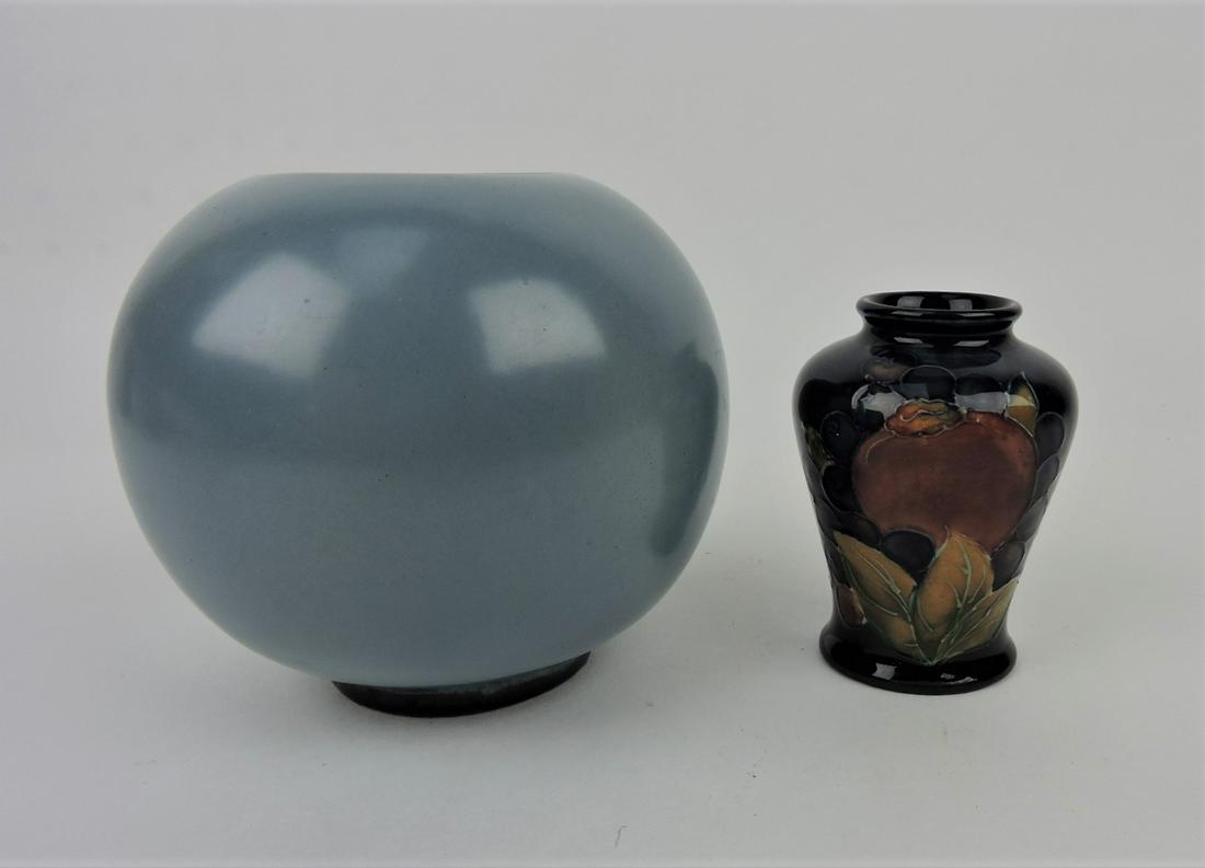 Art pottery rose bowl, signed, 4 1/2", (1 of 3)