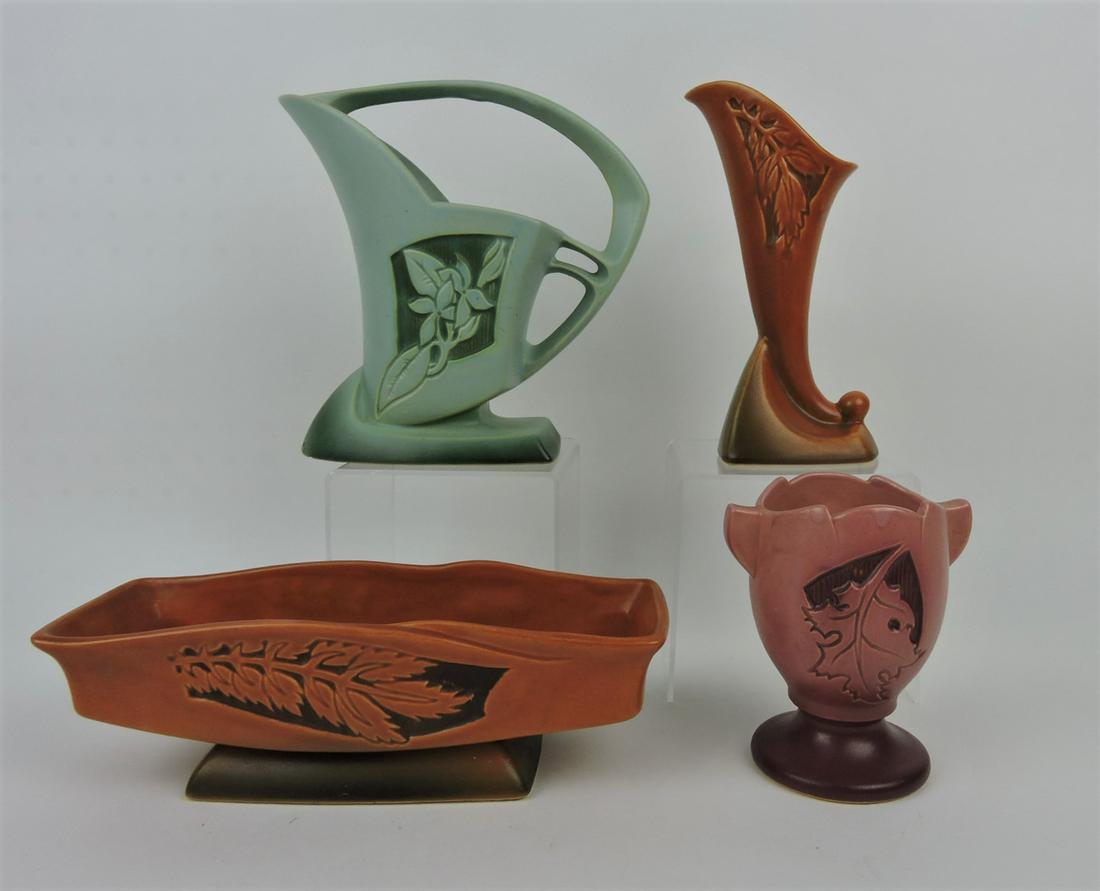 Roseville Silhouette lot of 4: green 709-8 (1 of 1)