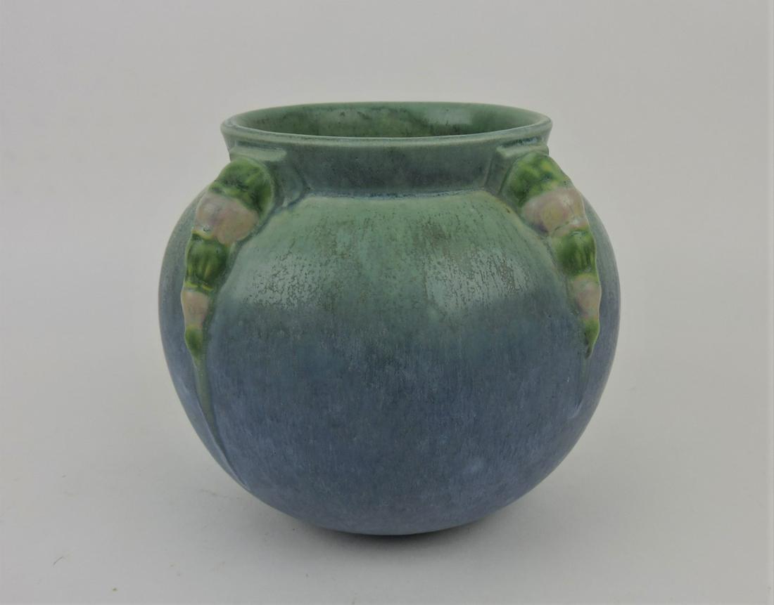 Roseville blue Topeo vase, 6 1/4" (1 of 1)