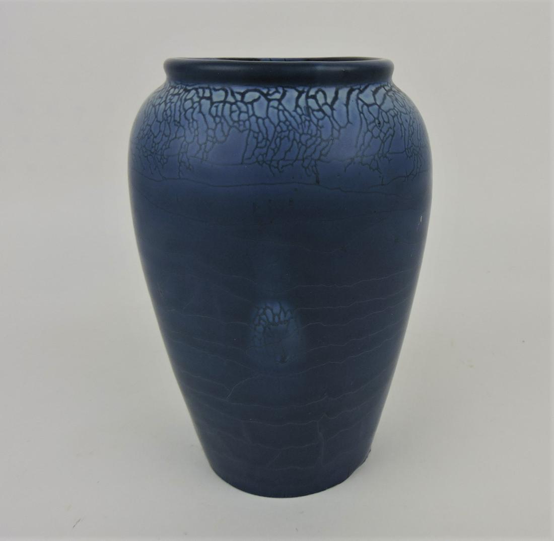 Hampshire Pottery blue 7" vase, (1 of 2)