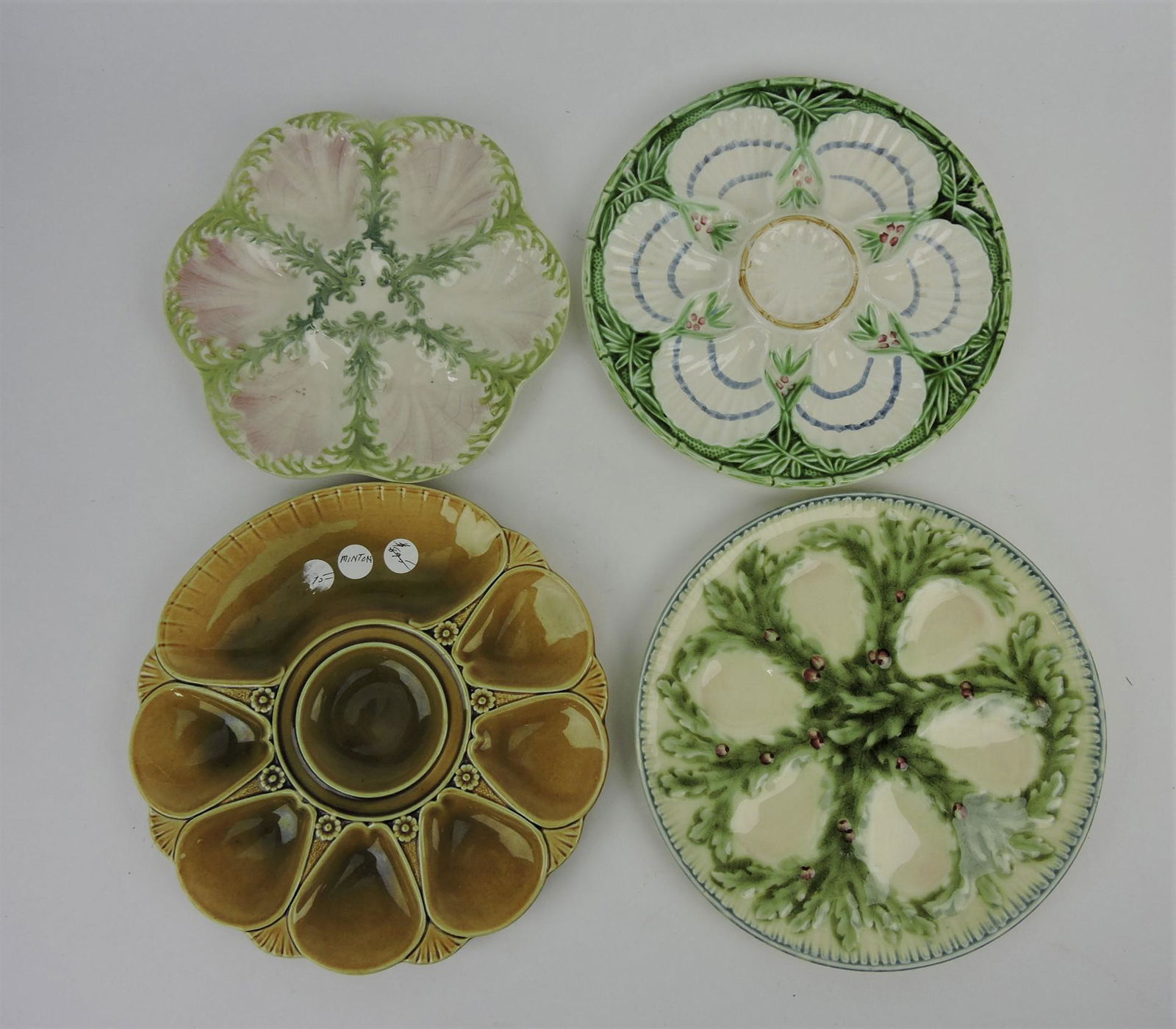 Majolica lot of 4 oyster plates, including (1 of 1)