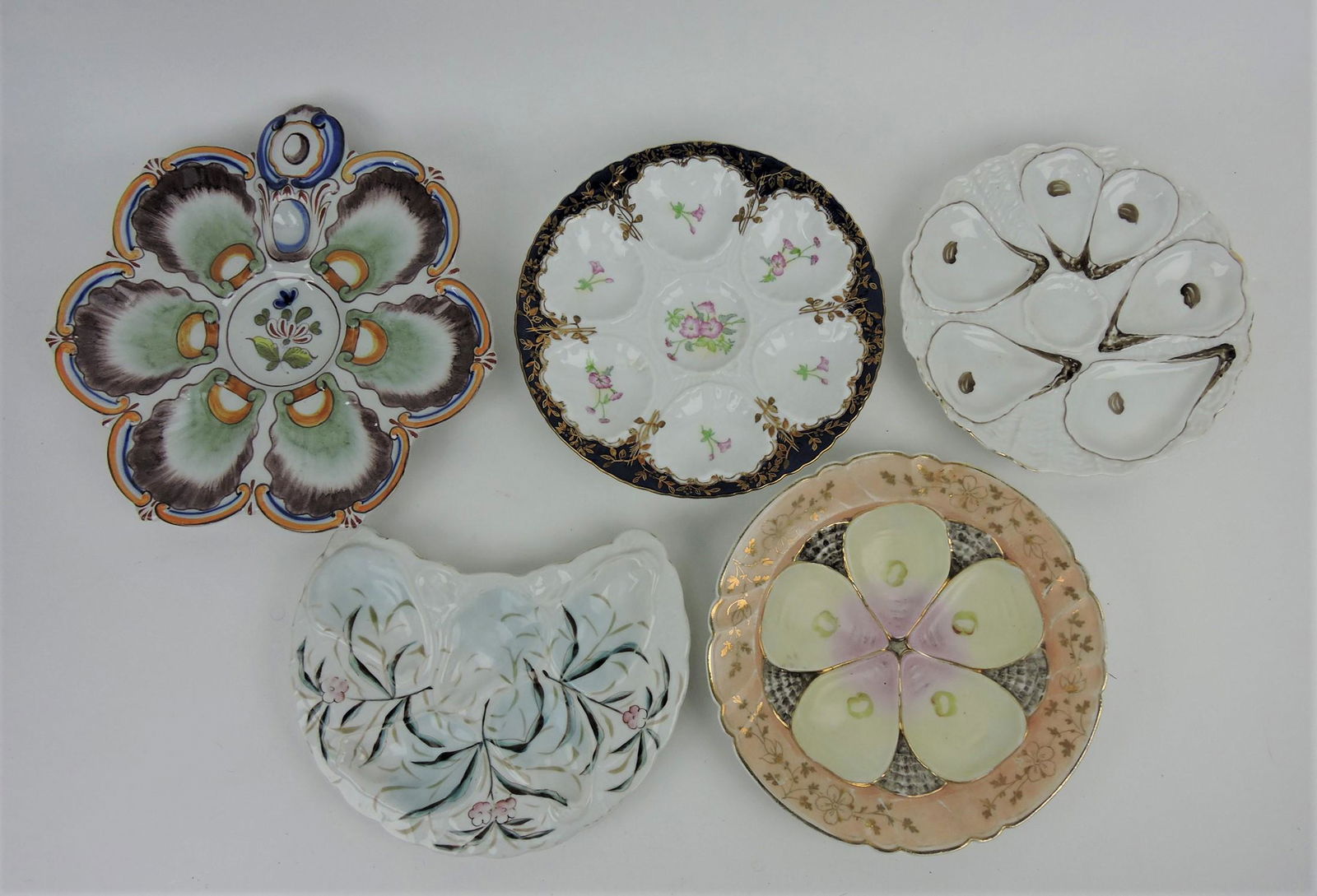 Porcelain lot of 5 oyster plates (1 of 1)