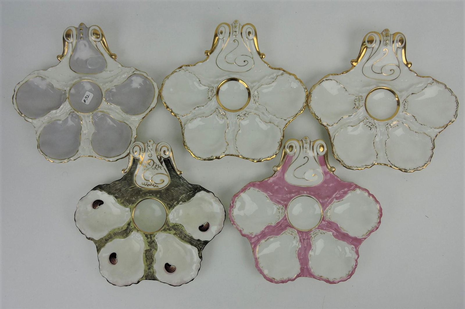 J.W. Boteler lot of 5 oyster plates (1 of 1)
