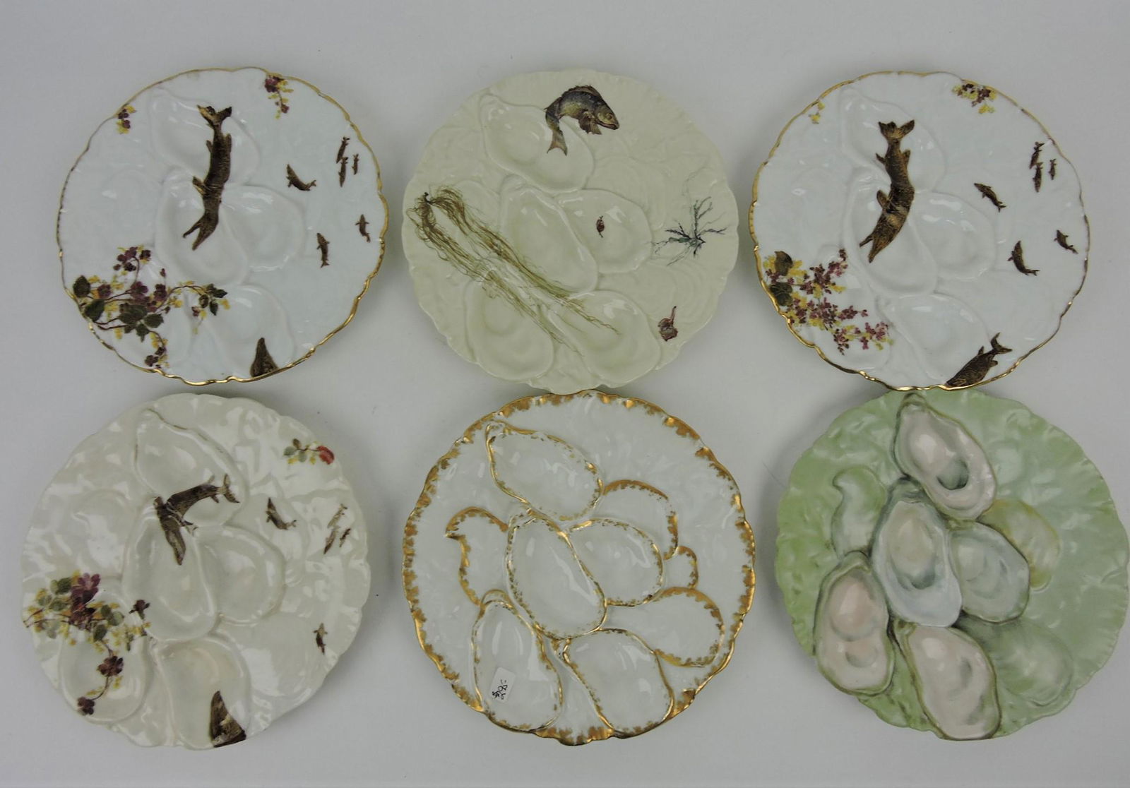 Haviland lot of 6 turkey oyster plates (1 of 1)