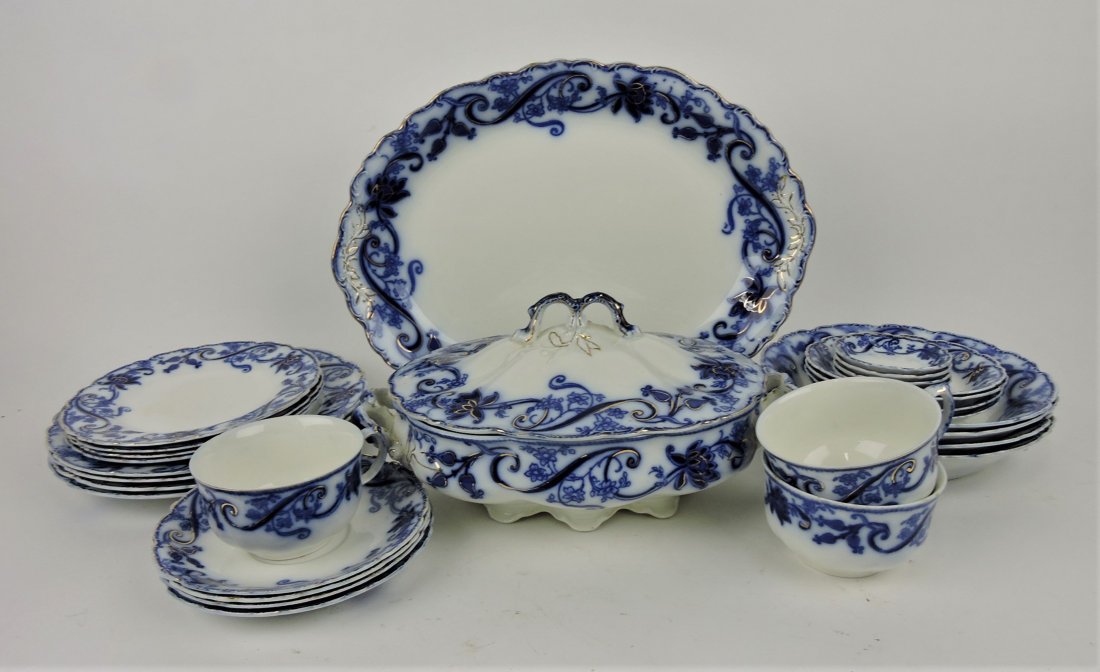 Johnson Bros. flow blue Andora lot of 29 pieces (1 of 1)