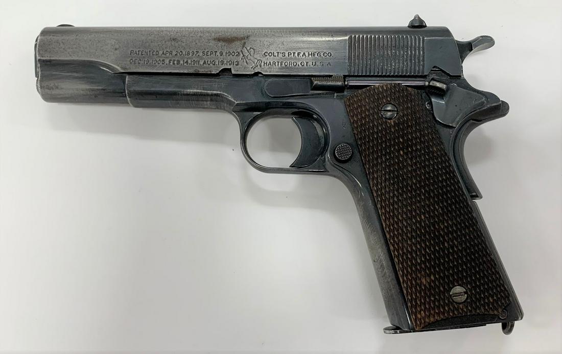 Colt 1911 US Army with holster and: cartridge belt, 45 caliber, SN 466243. Terms and Conditions Stryker Action Firearms will be the FFL dealer in charge of all transfers of firearms. Stryker Action, 4690 S 1200 E, Hudson, IN 46747. Phon