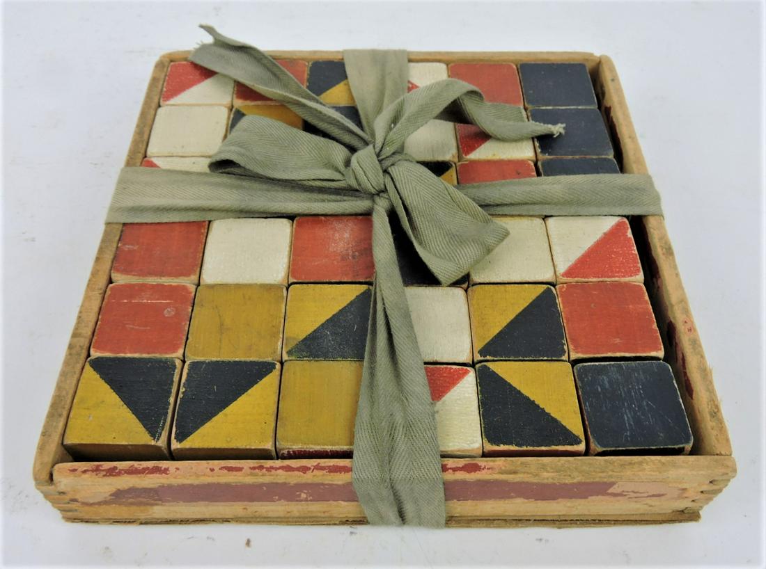 Set of early wooden blocks, 7": .