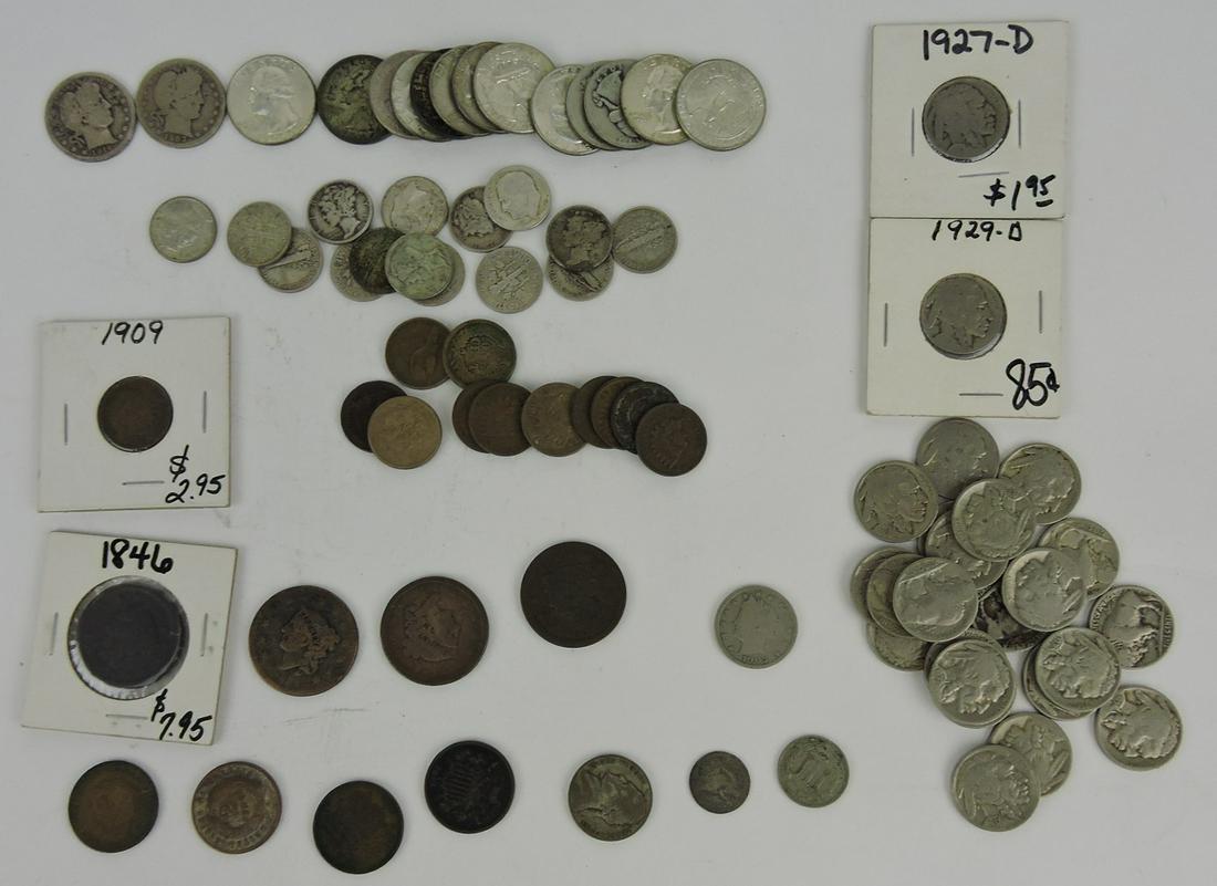 US coin lot: 2 Barber quarters, 13 silver (1 of 1)