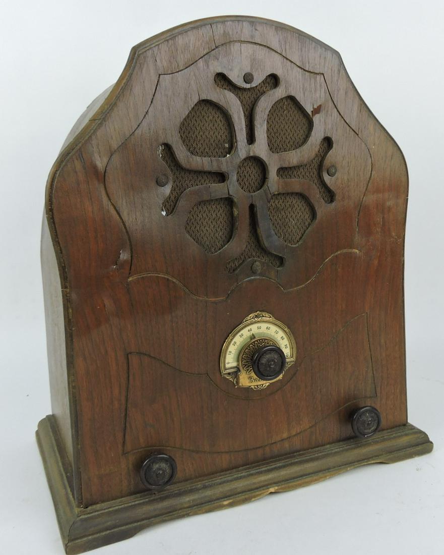 Balkeit wooden table top radio, 16"h, (1 of 1)