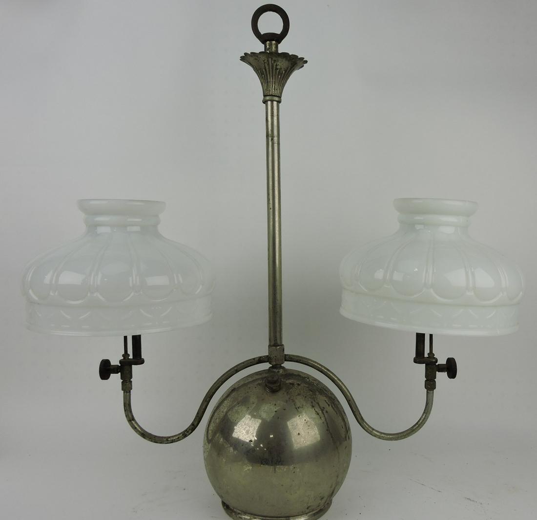 Nickel on brass two light hanging gas (1 of 1)