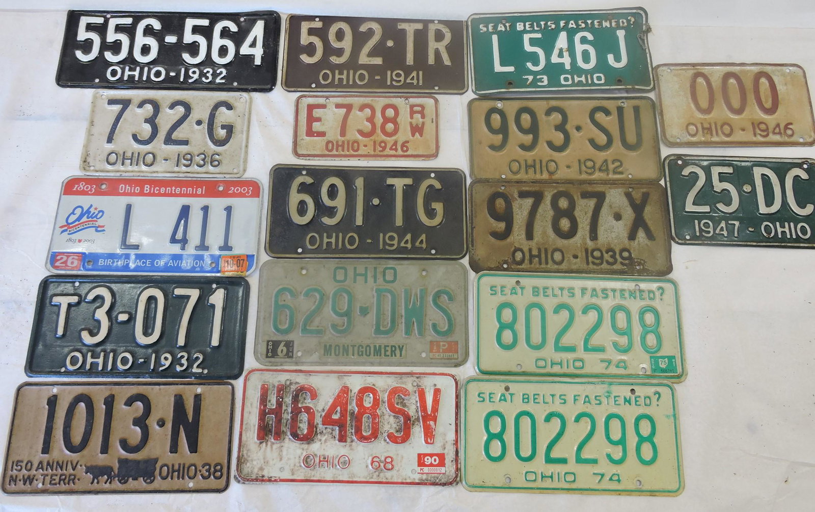 Ohio lot of 17 license plates, (1 of 1)