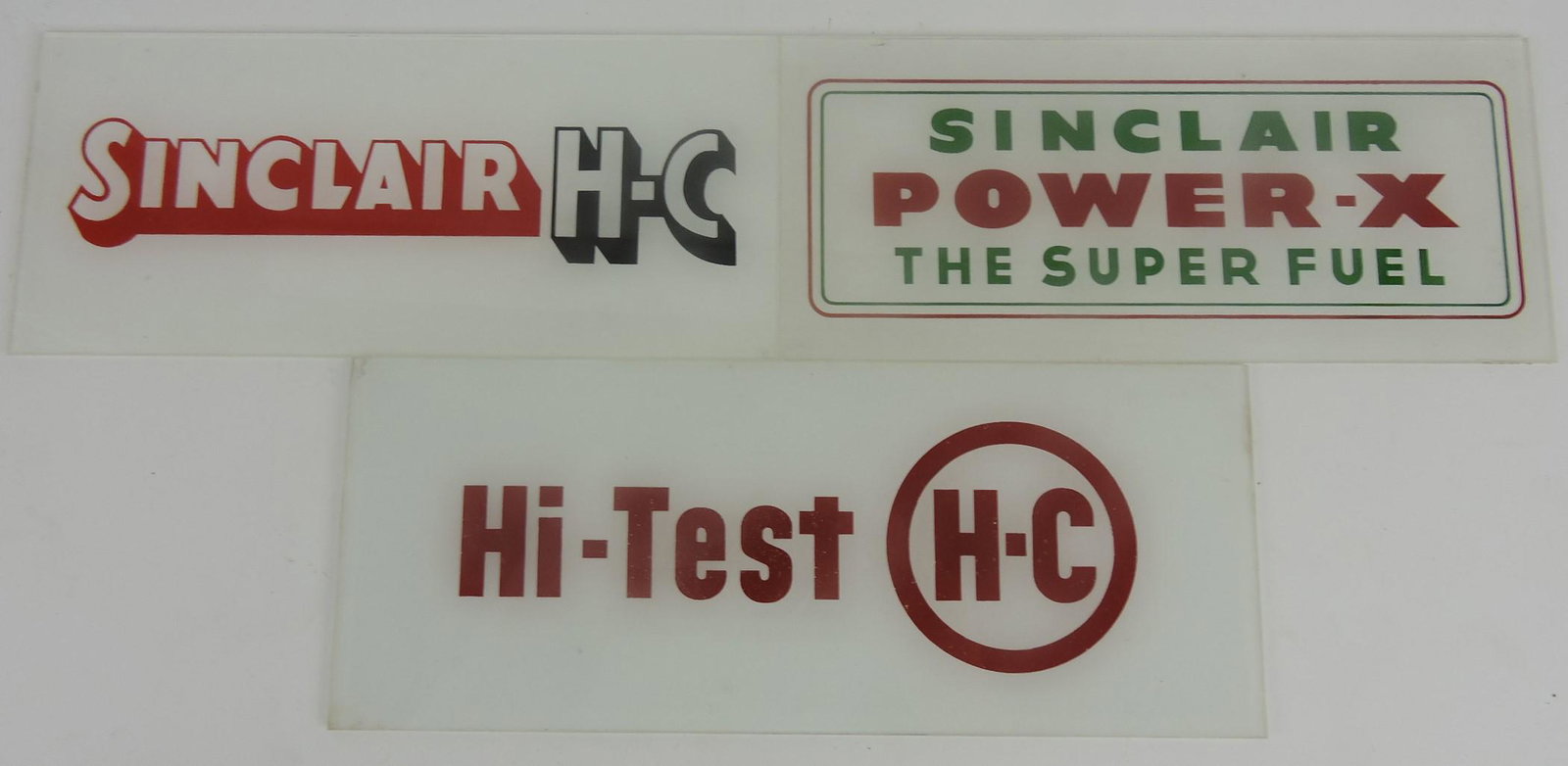 Lot of 3 glass Sinclair gas pump inserts (1 of 1)