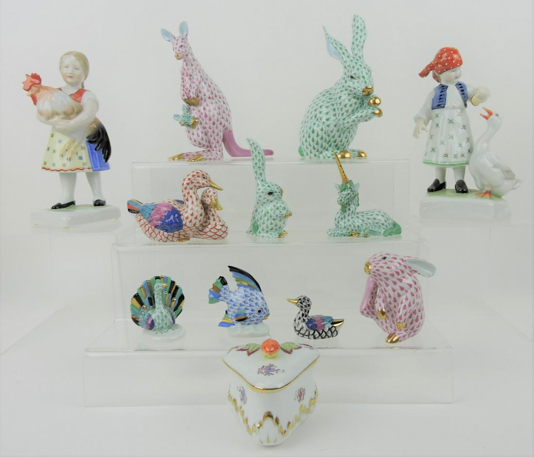 Herend lot of 12 pieces: girl with chicken (1 of 1)