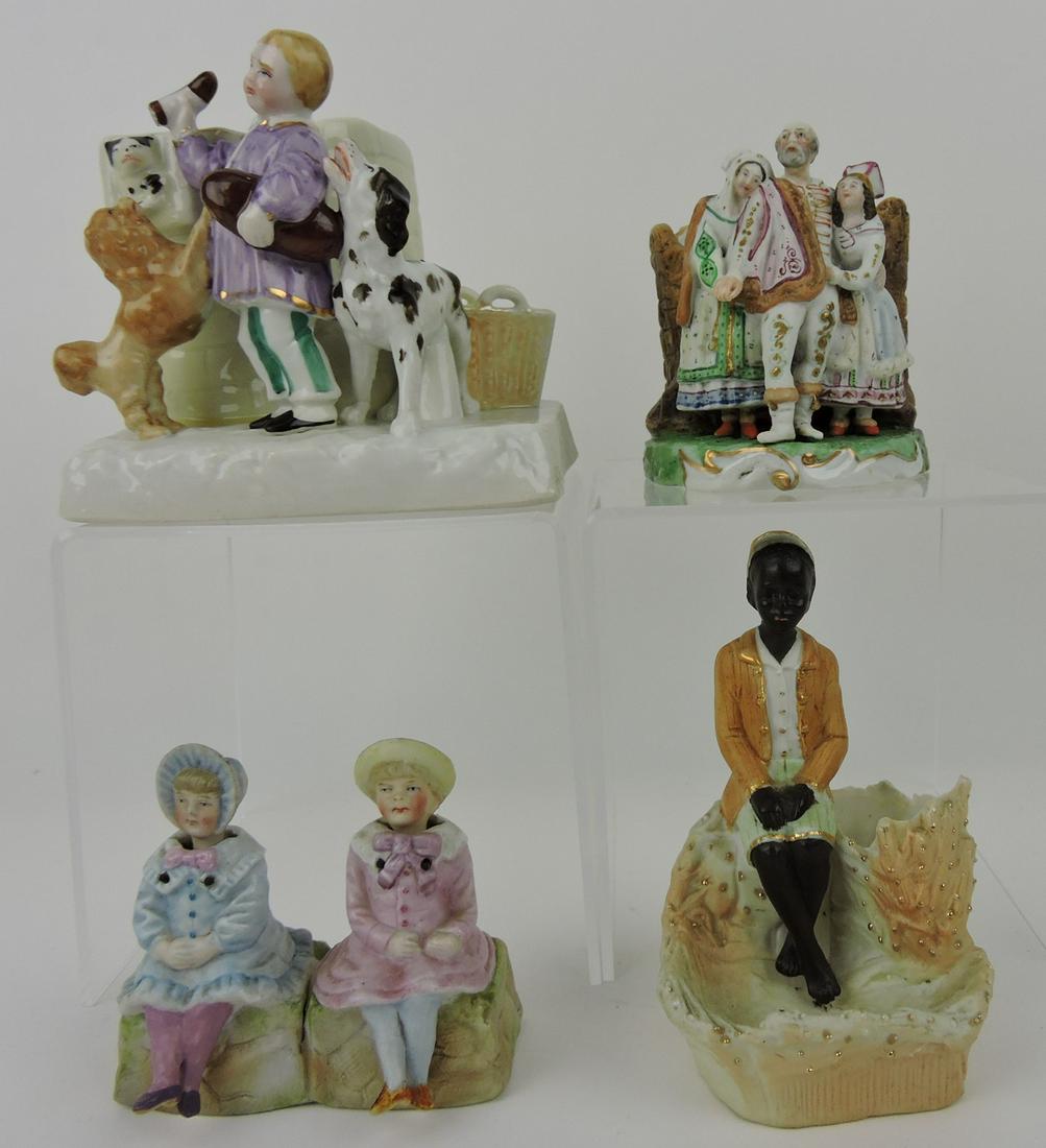 Lot of 4 porcelains: Staffordshire smoke (1 of 1)