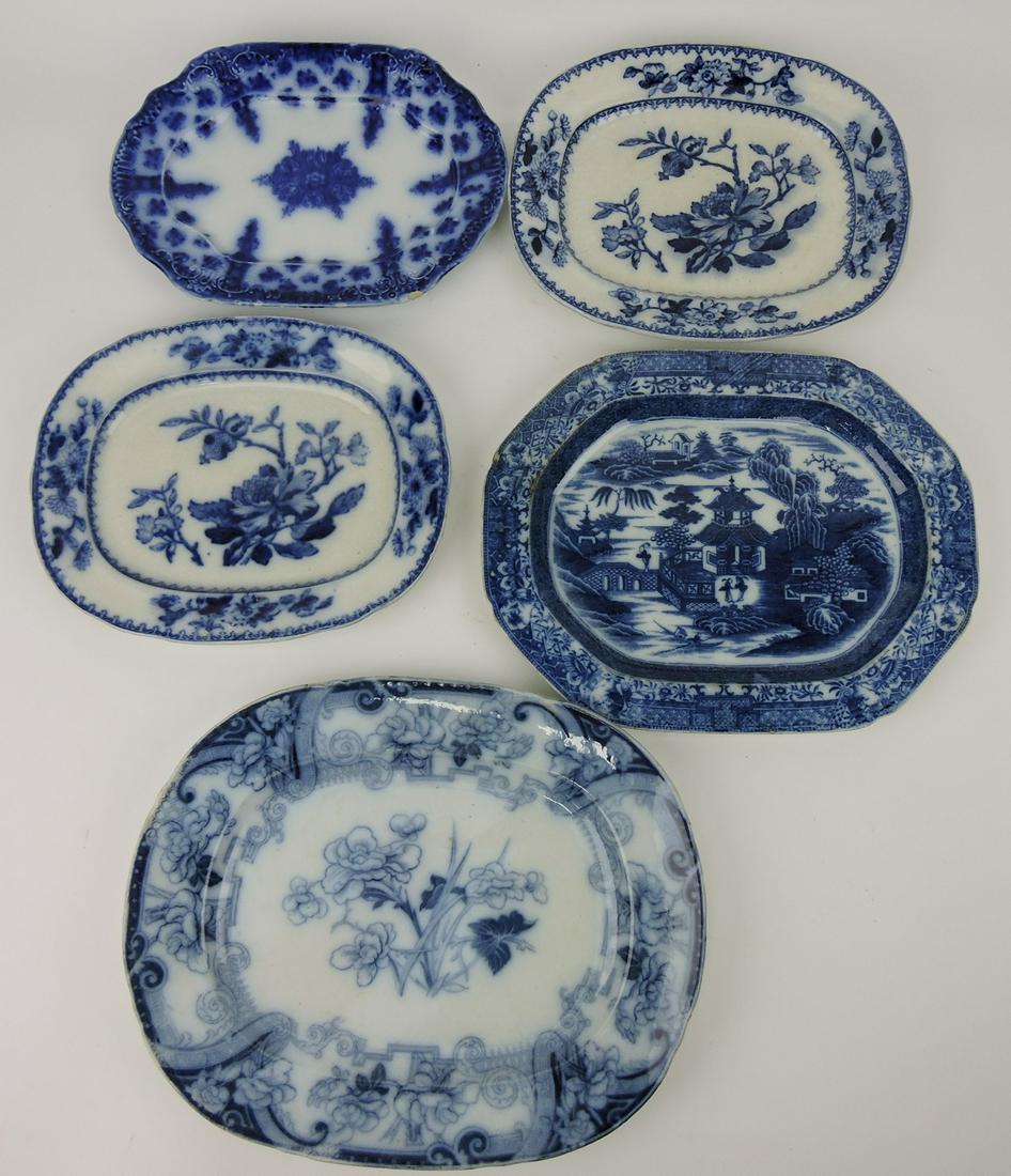 Flow blue lot of 5 platters (1 of 1)