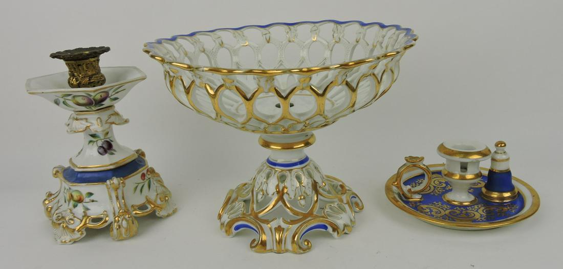 Old Paris reticulated compote, candle (1 of 1)