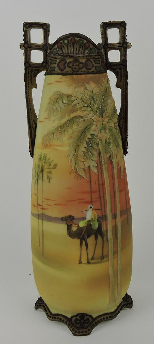 Nippon double handled vase with camel (1 of 1)