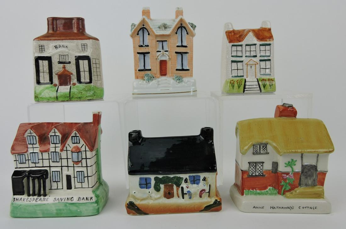 Staffordshire lot of 6 building banks, (1 of 1)