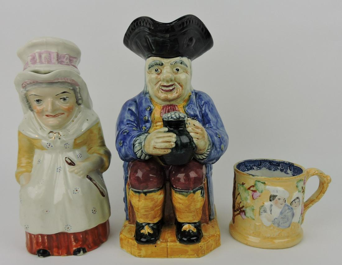 Staffordshire lot of 3: "Judy" covered (1 of 1)