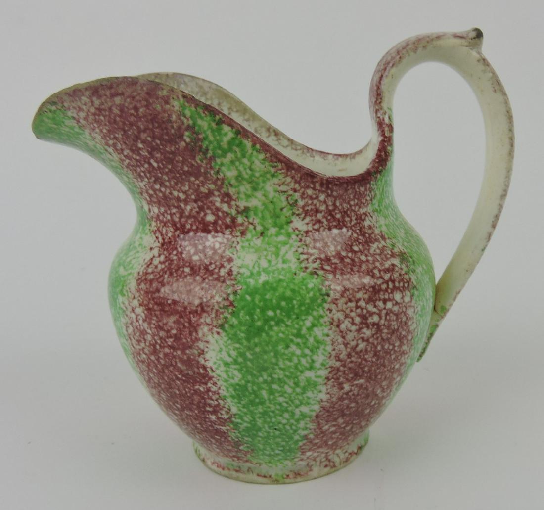 Spatterware two color 4 1/4" pitcher, (1 of 1)