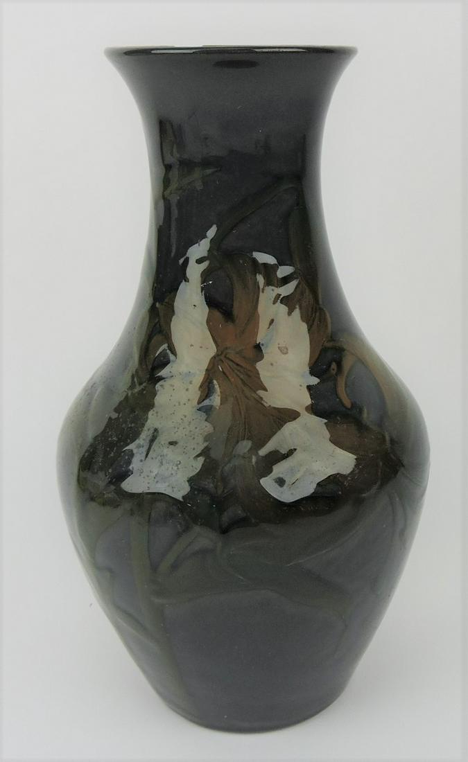 Rookwood art pottery by Sara Sax,: floral motif, 10", rim chip