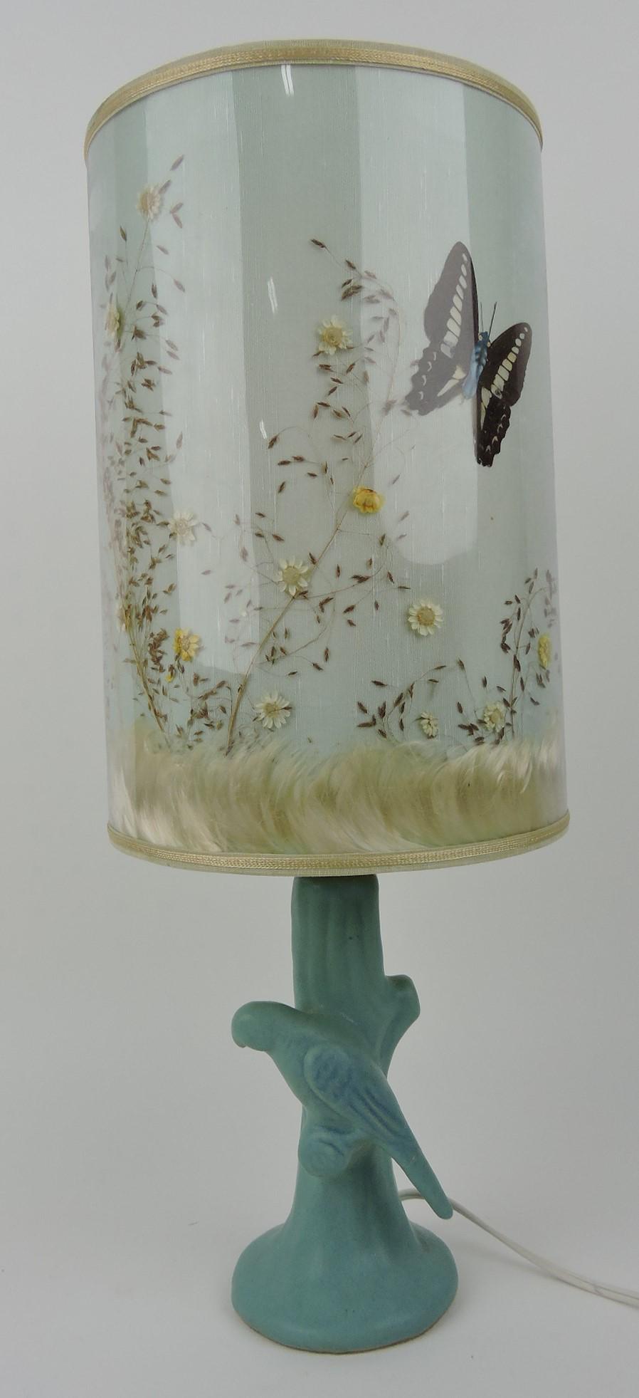 VanBriggle art pottery lamp with bird (1 of 1)