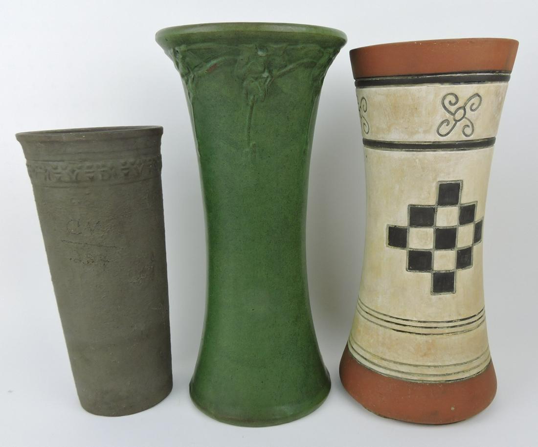 Art pottery lot of 3 large vases, 12 to (1 of 1)