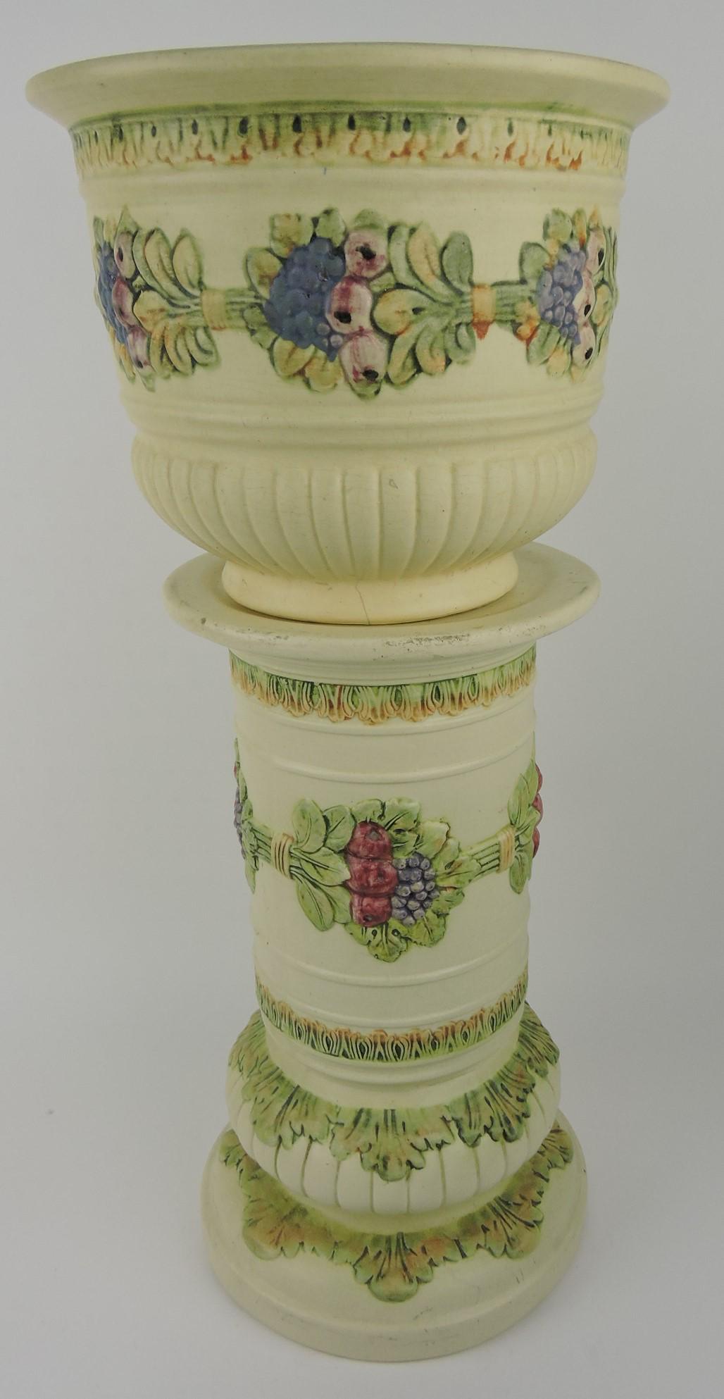 Weller jardiniere and pedestal, hairlines (1 of 1)