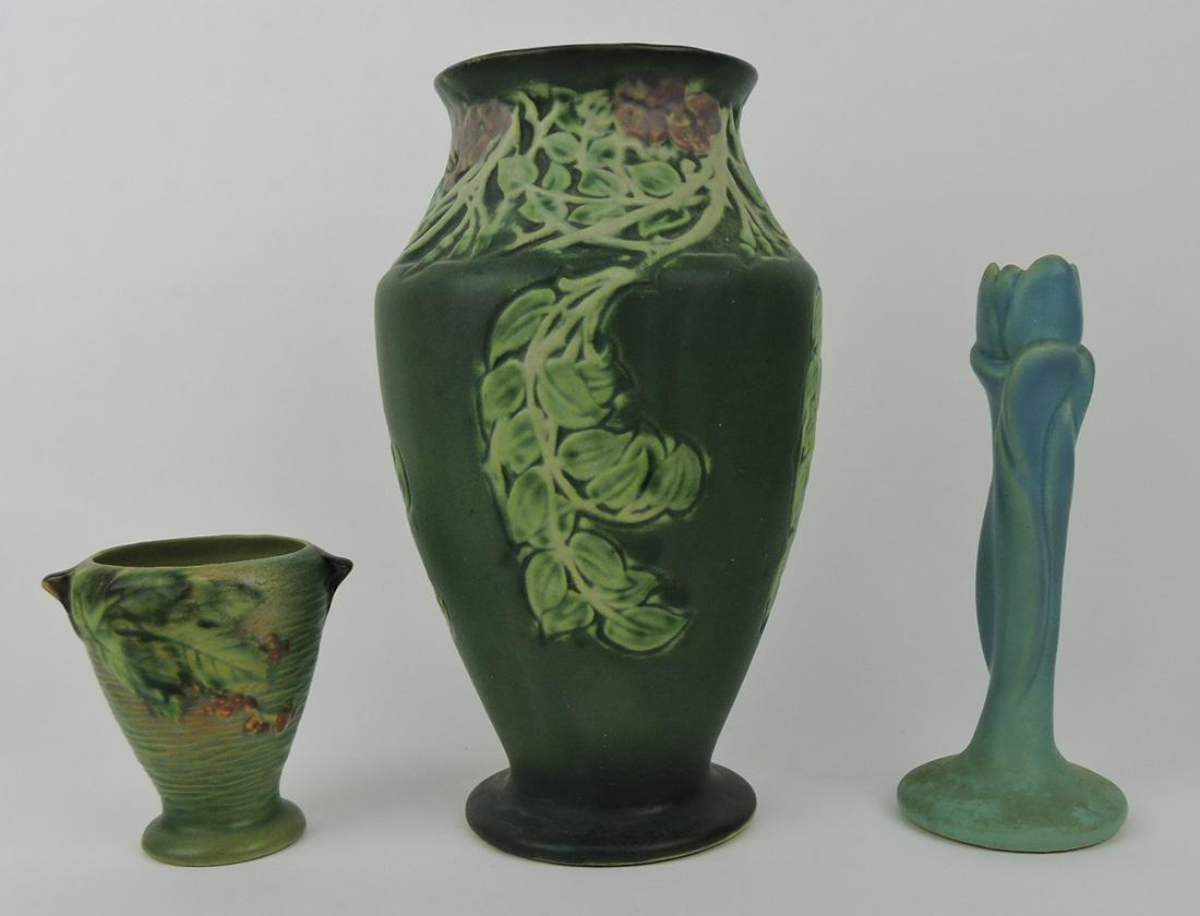 Roseville lot of 2 vases and VanBriggle (1 of 1)