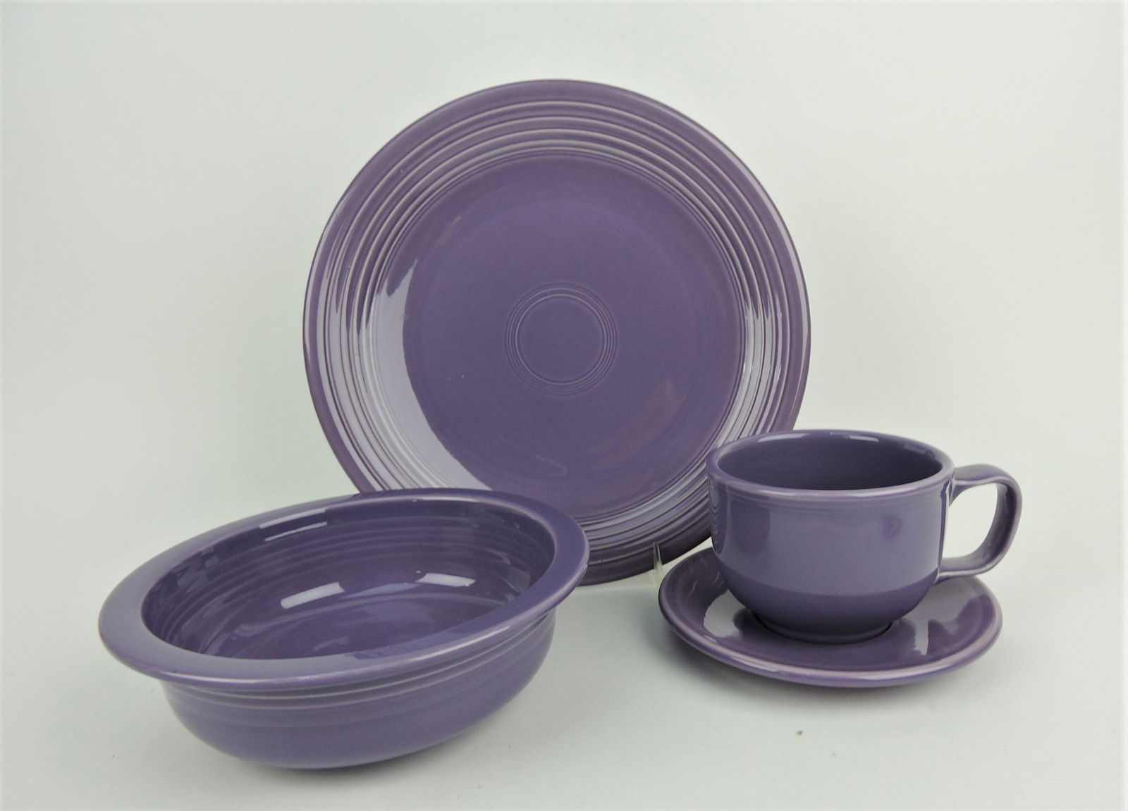 Fiesta Post 86 lilac jumbo cup and saucer, (1 of 1)
