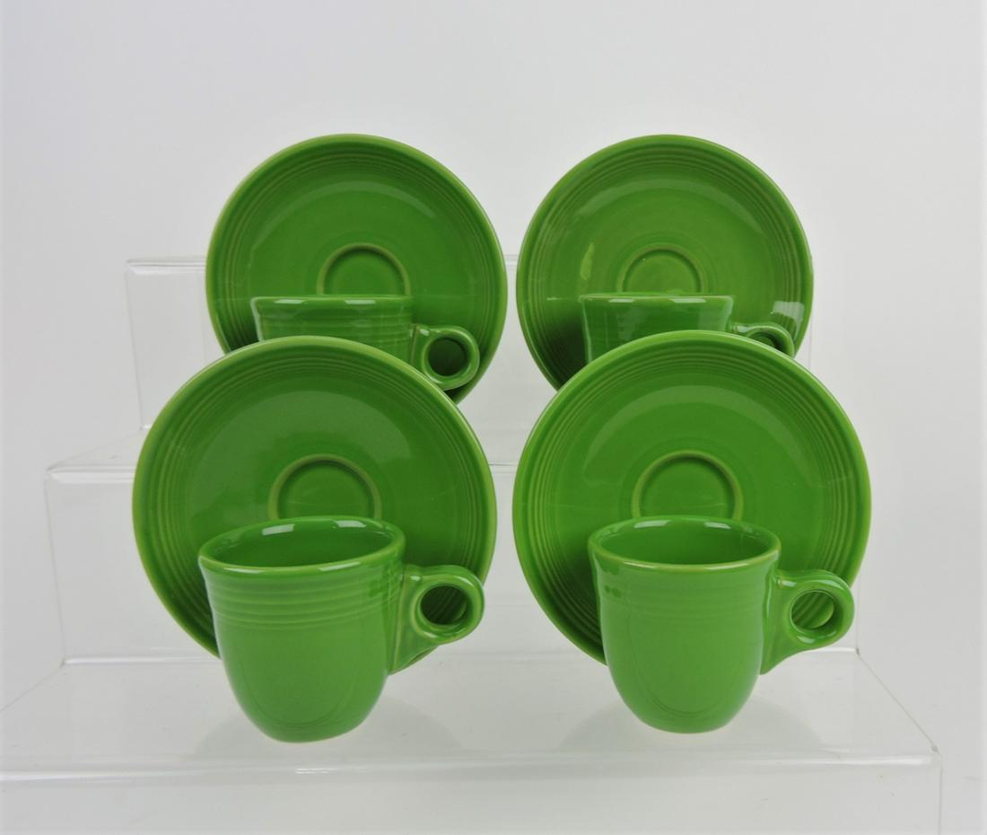 Fiesta Post 86 lot of 4 AD cups and: saucers, shamrock