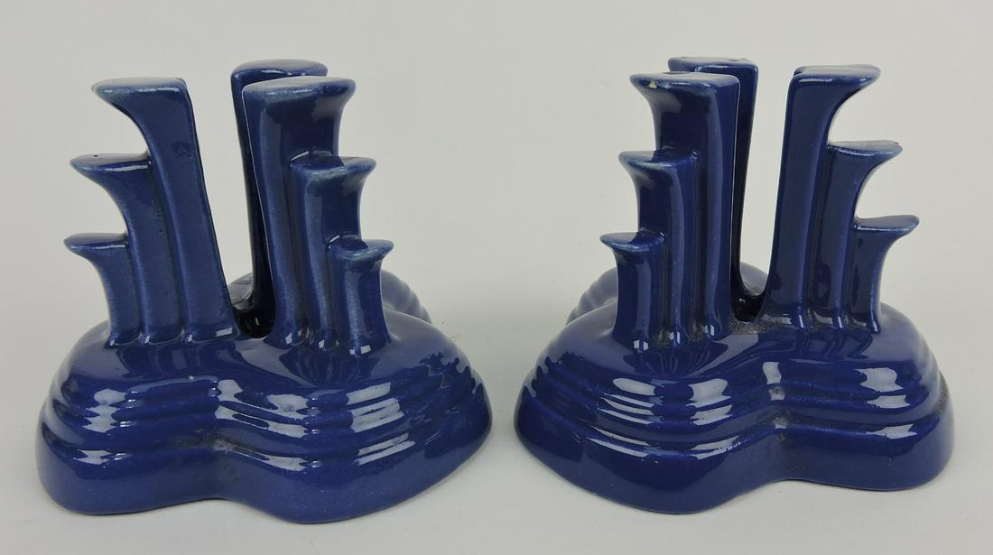 Fiesta tripod pair candle holders, cobalt, (1 of 1)